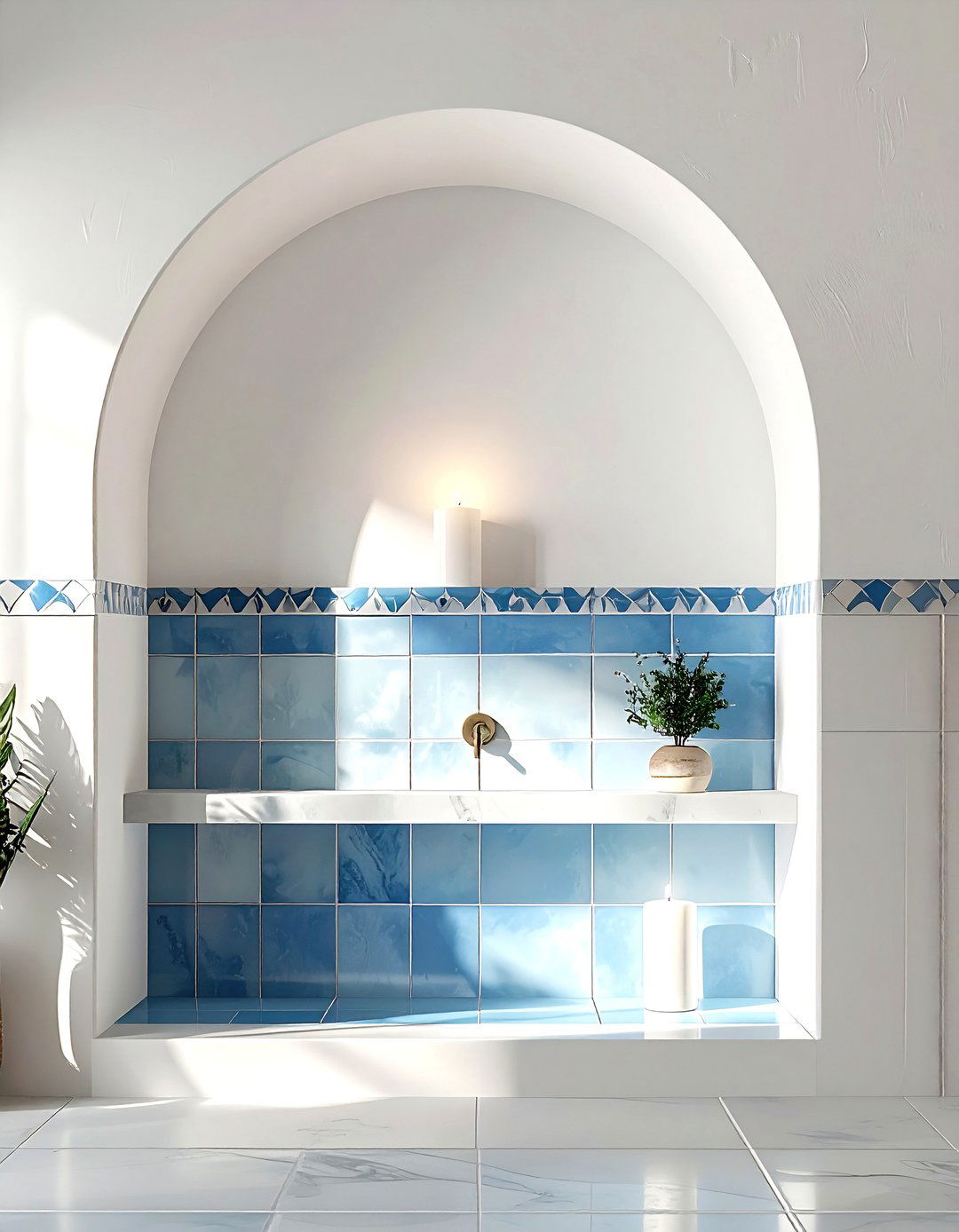Arched wall niche bathroom - 30 Spanish bathroom ideas