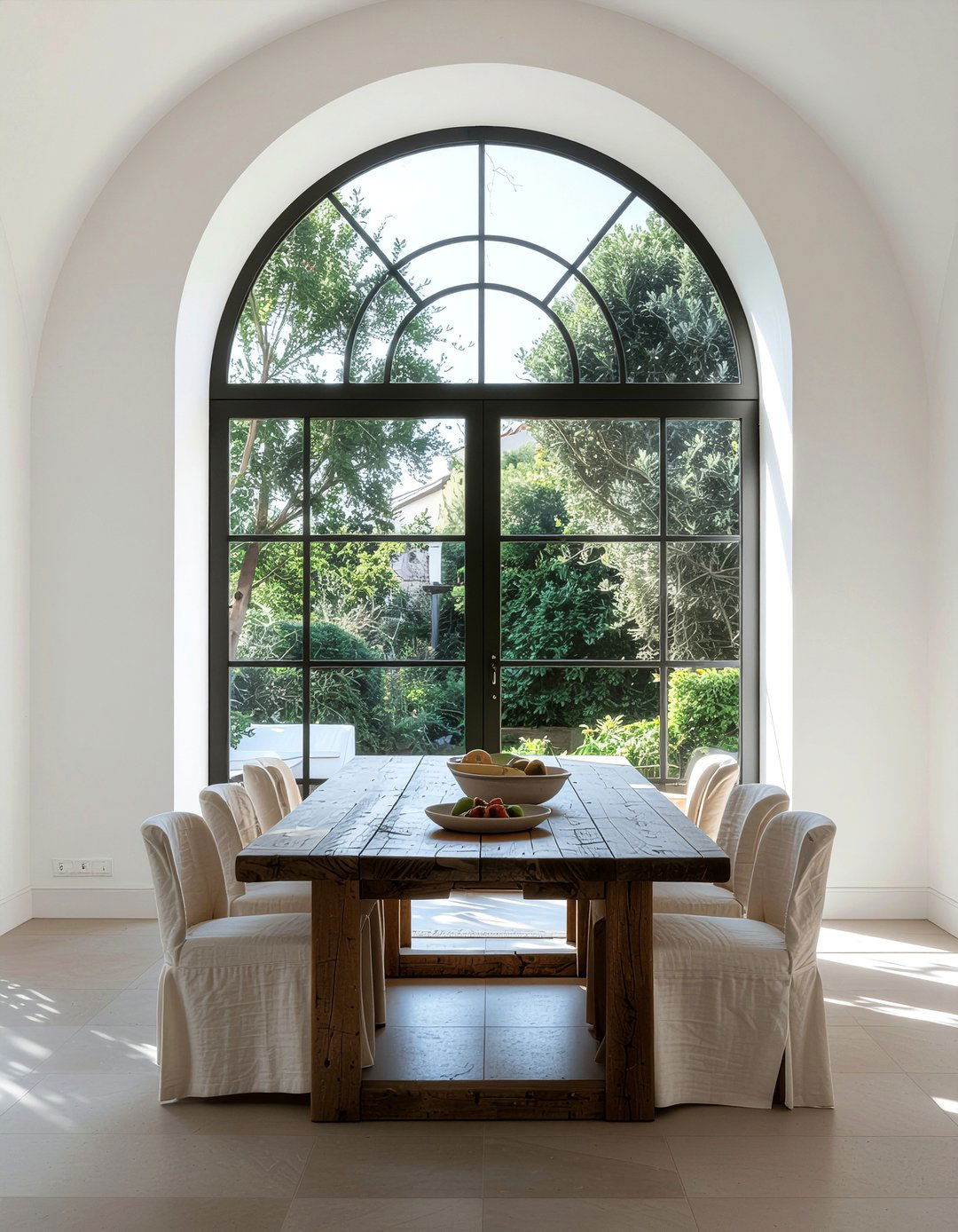 Arched window frame - 30 dining room natural light ideas
