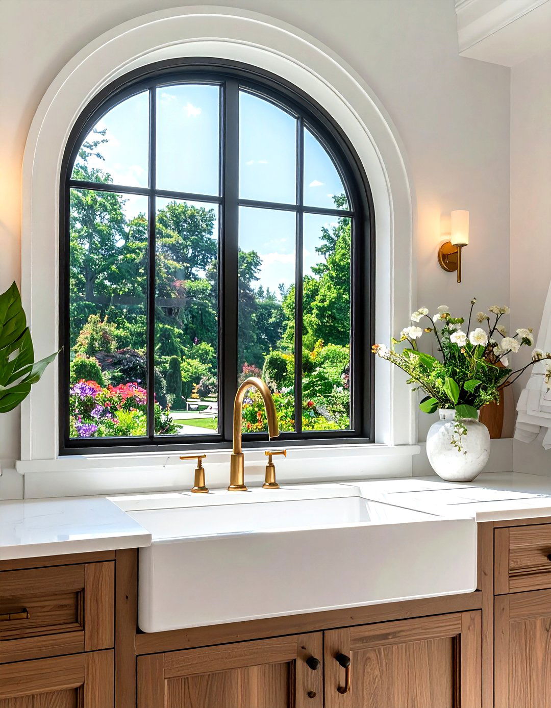 Arched window over sink - 30 kitchen arch ideas