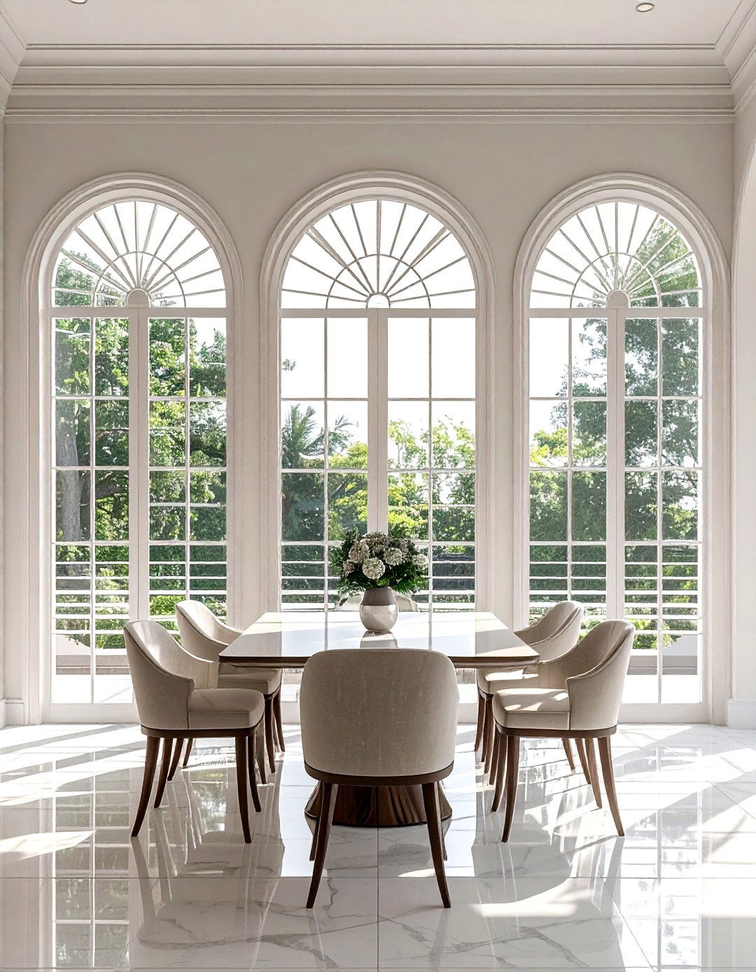 Arched window shutters - 30 dining room shutter ideas