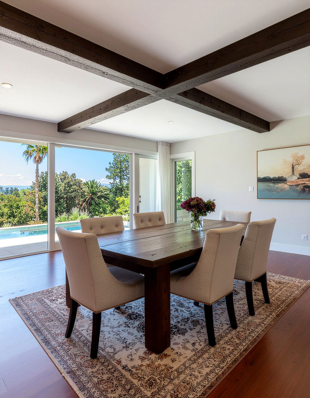 Architectural Ceiling Beams - 30 dramatic dining room ideas