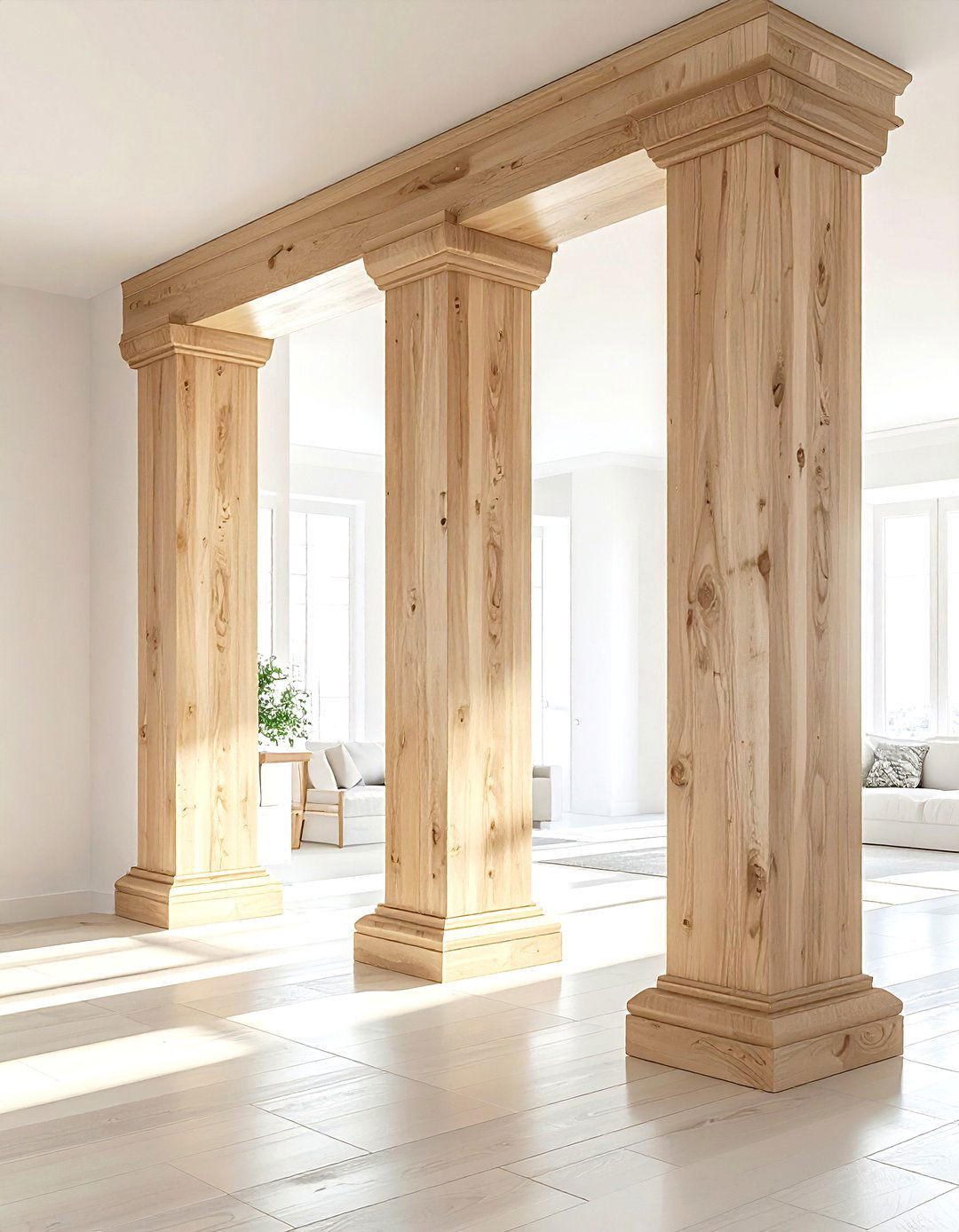 Architectural Column - 30 living room transition ideas