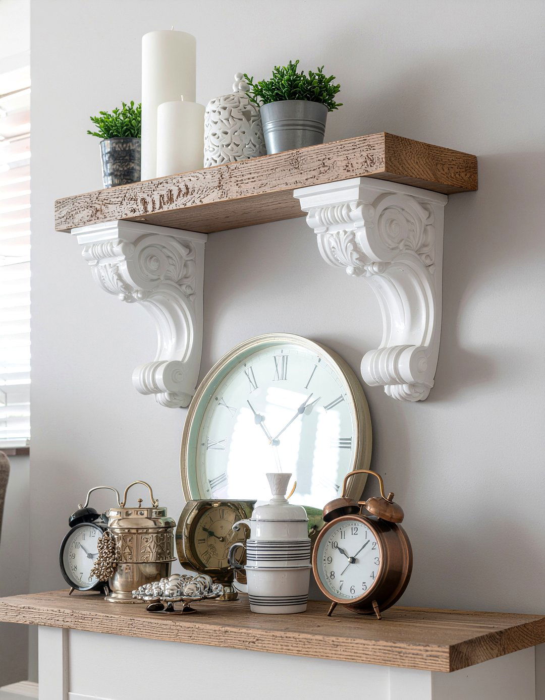 Architectural corbel wall shelf - 30 living room salvaged furniture ideas