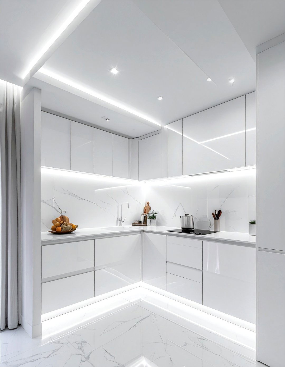 Architectural soffit lighting - 30 kitchen LED lighting ideas