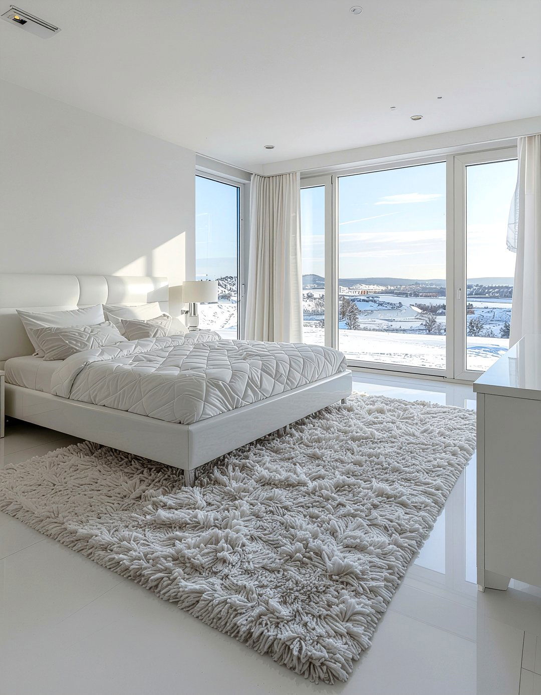 Arctic White Bedroom Layout - 30 cool toned bedroom ideas