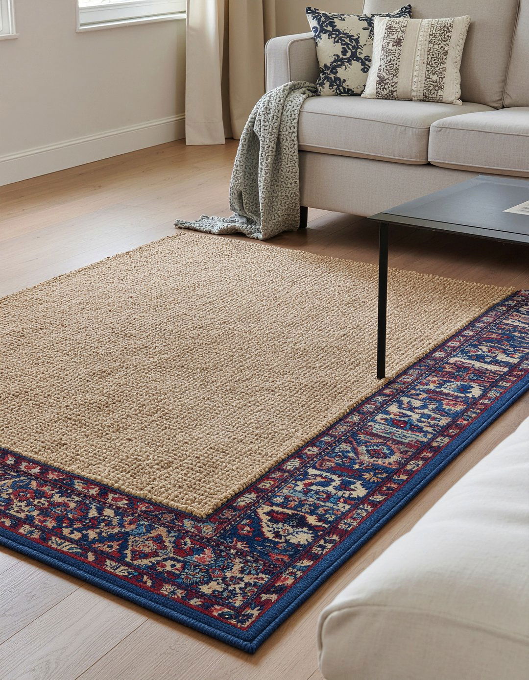 Area rug layering - 30 living room on a budget ideas