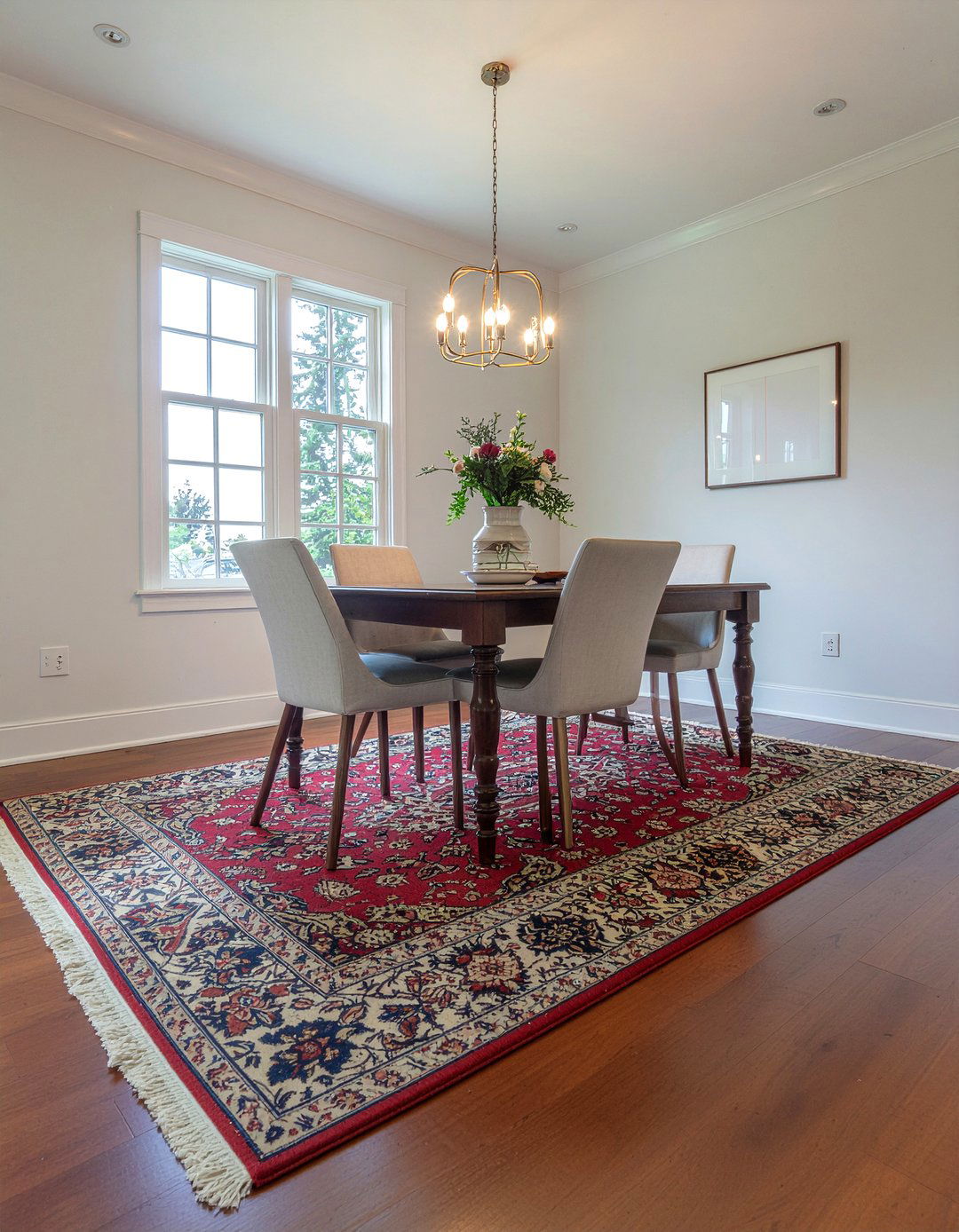 Area rug size for chair table - 30 dining room proportion ideas