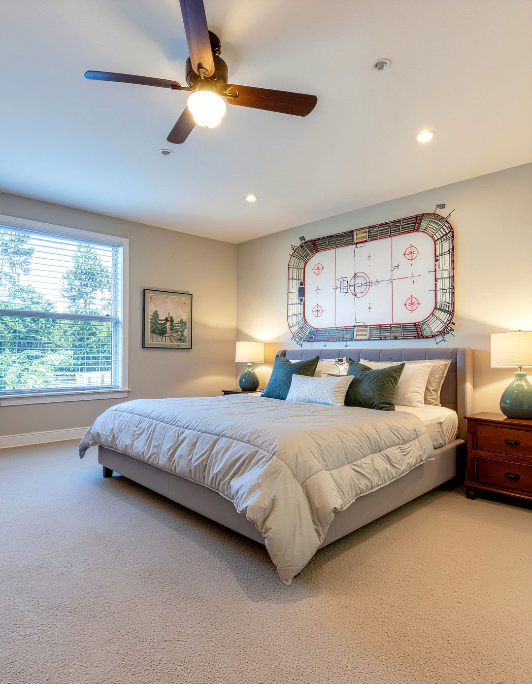 Arena map wallpaper - 30 hockey bedroom ideas