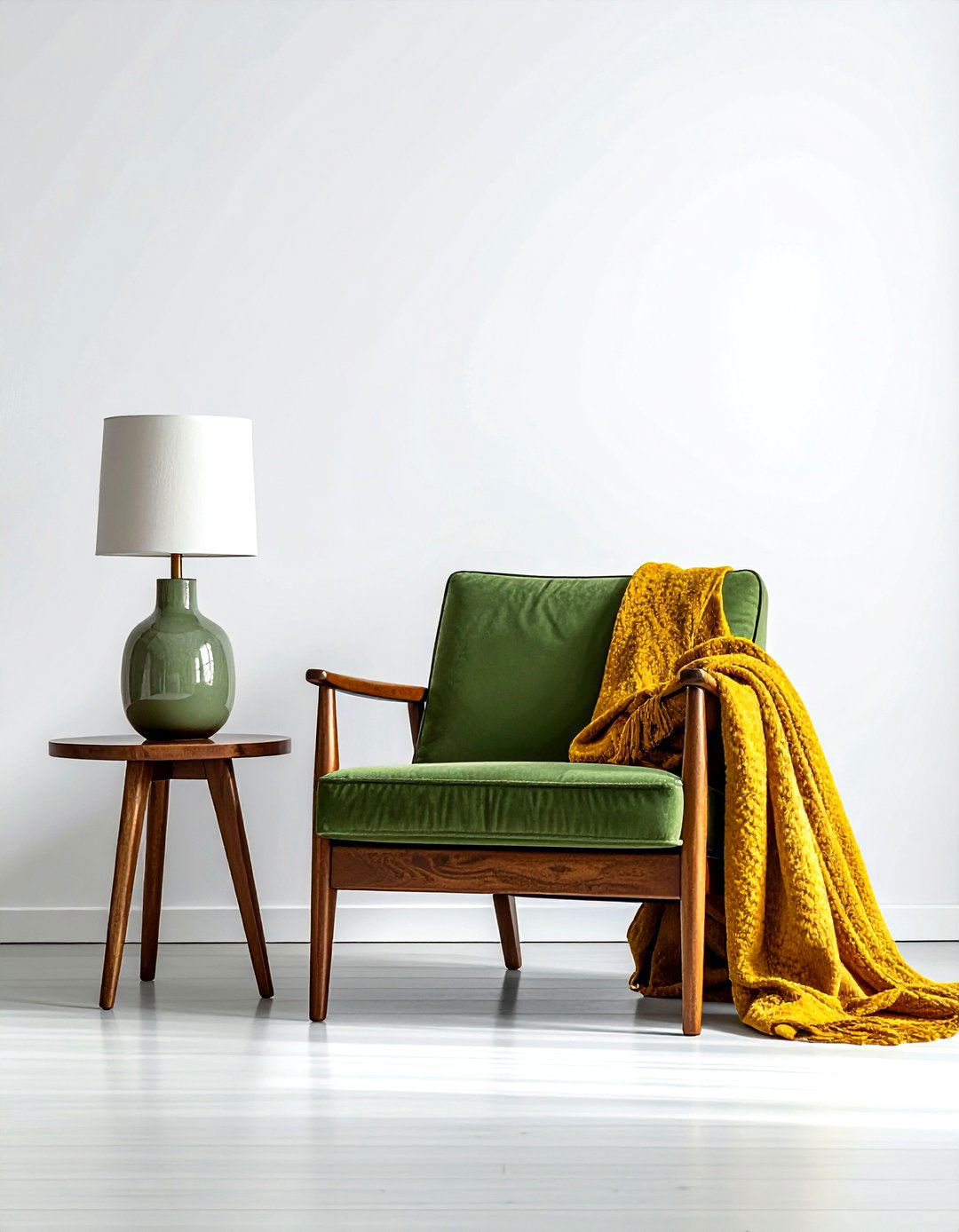 Armchair Accent - 30 living room blanket styling ideas