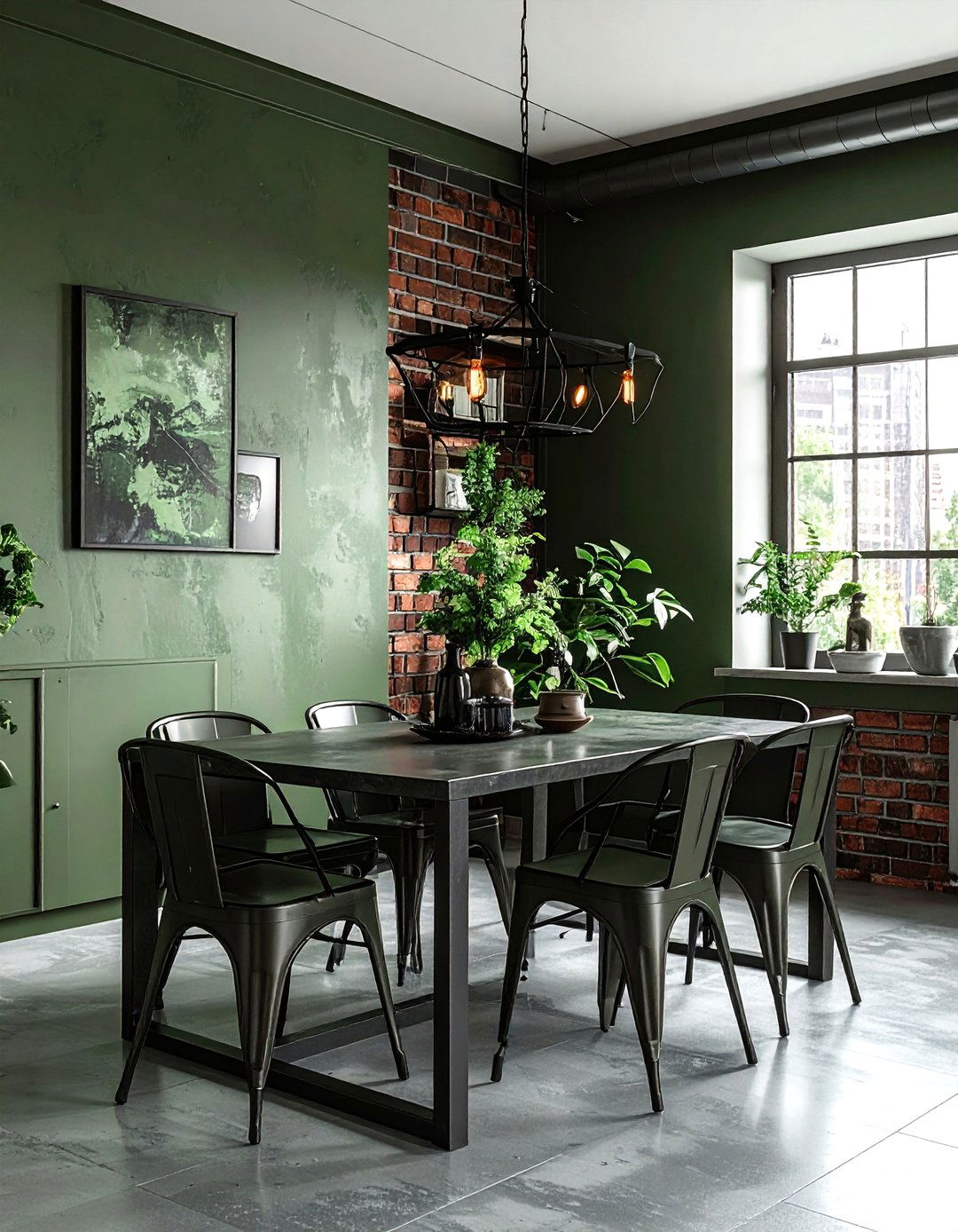 Army green dining room - 30 cool green dining room ideas