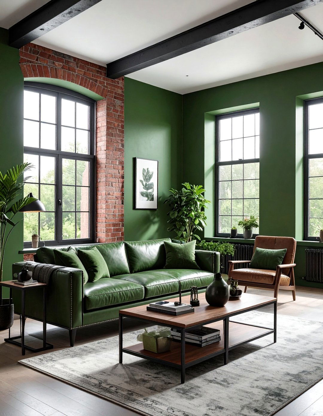 Army green living room vibe - 30 cool green living room ideas