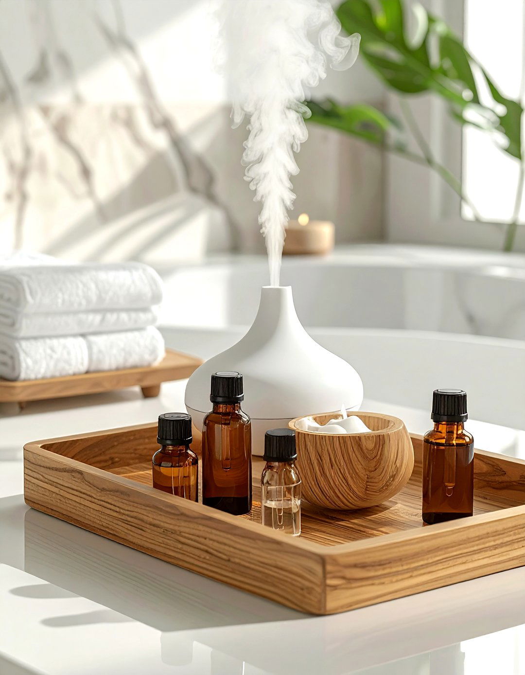 Aromatherapy oil diffuser - 30 spa bathroom ideas