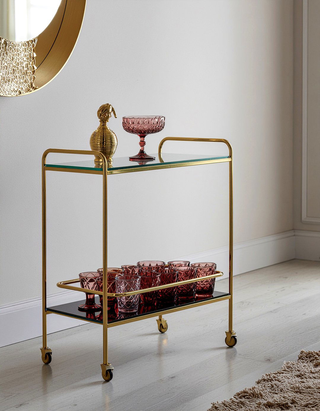 Art Deco Bar Cart - 30 living room bar cart ideas