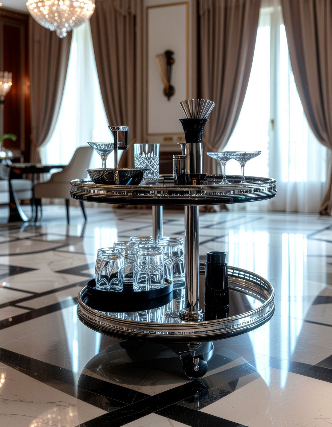 Art Deco Bar Cart - 30 dining room bar cart ideas