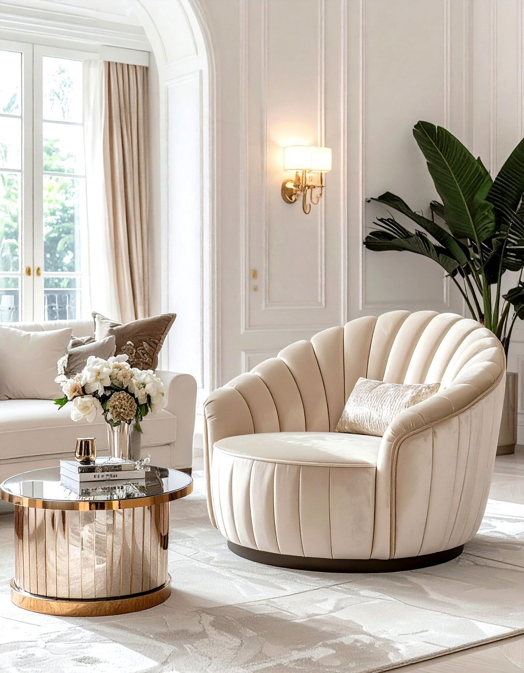 Art Deco Barrel Chair - 30 living room barrel chair ideas
