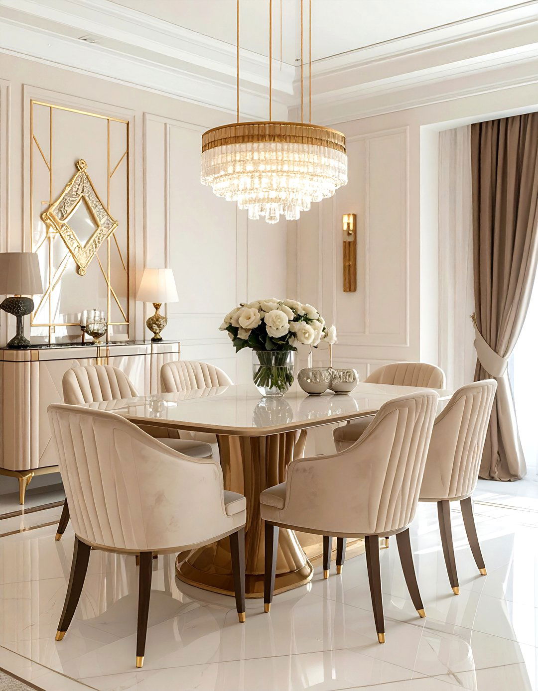 Art Deco Beige Dining Room - 30 beige dining room design ideas