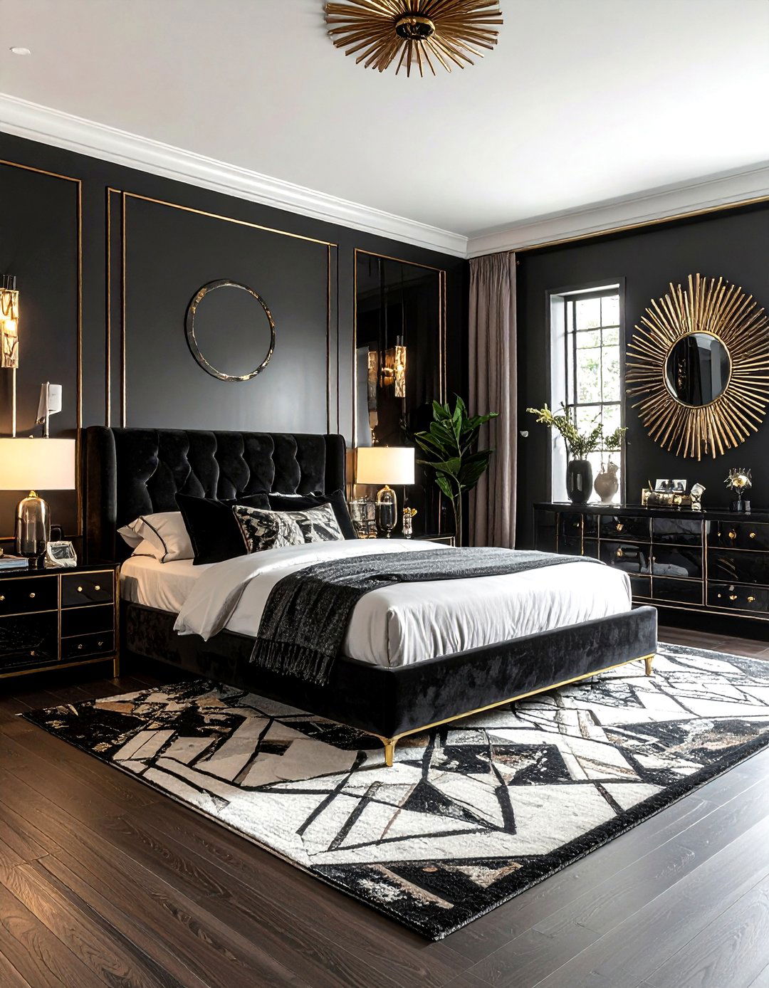 Art Deco Black Bedroom - 30 dark black bedroom ideas