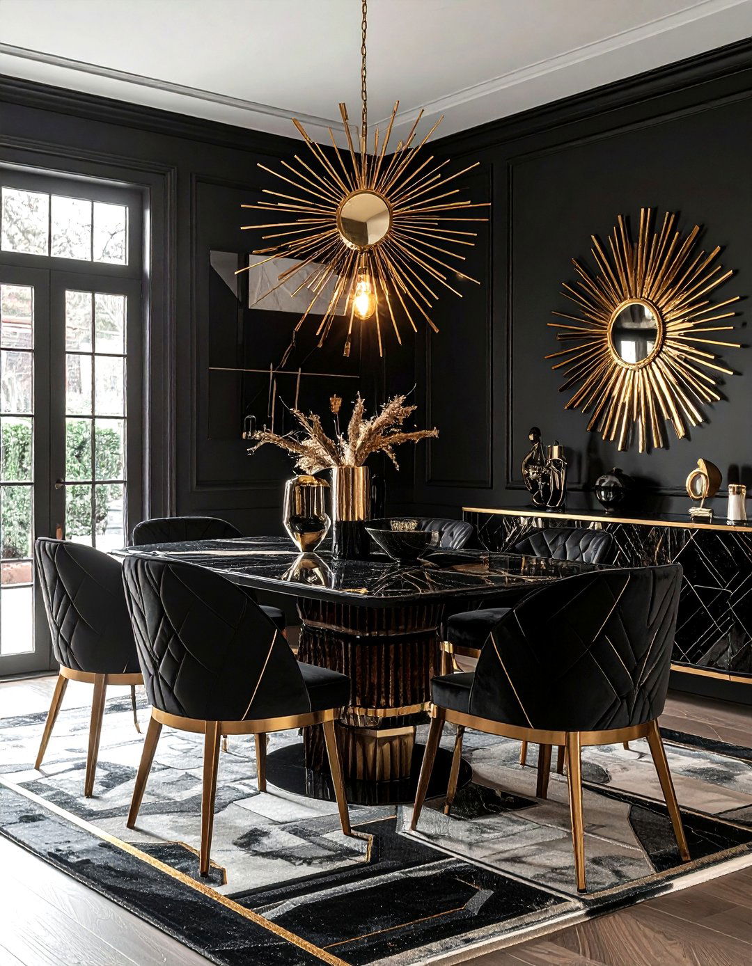 Art Deco Black Dining Room - 30 black dining room ideas