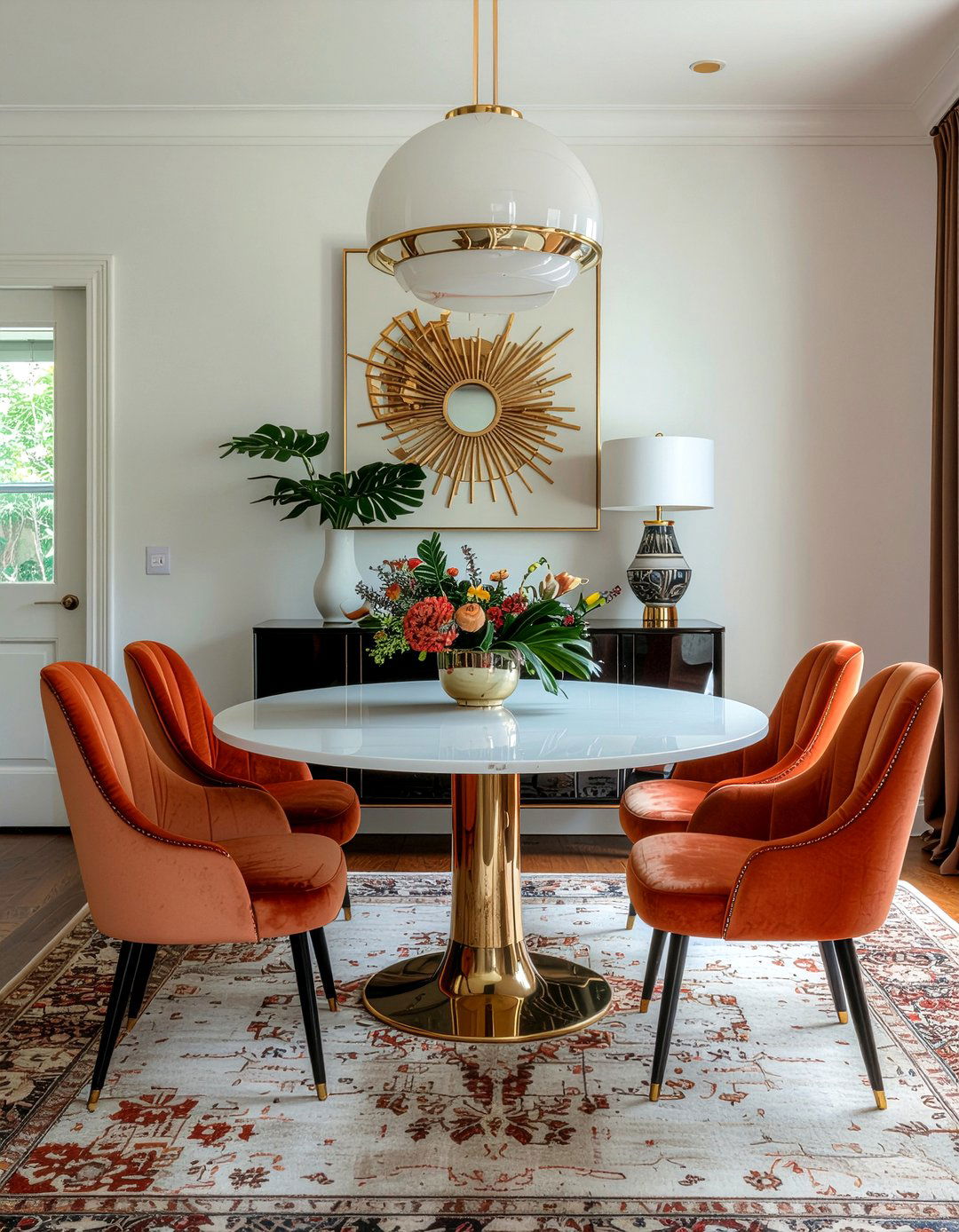 Art Deco Burnt Orange - 30 burnt orange dining room ideas