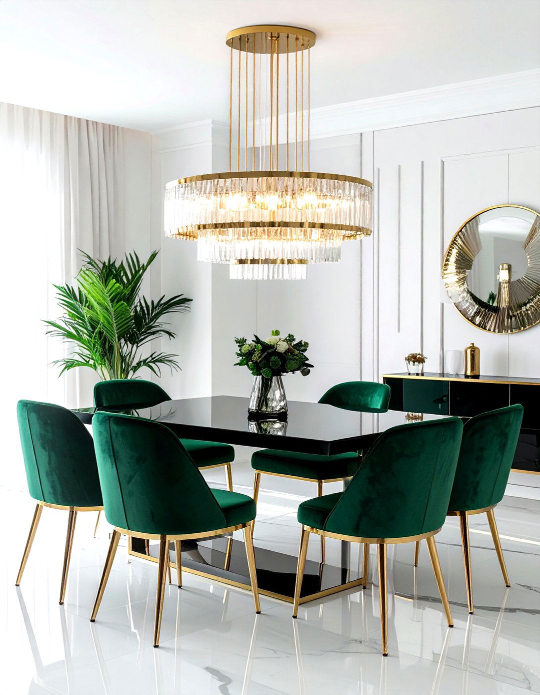 Art Deco Chandelier - 30 dining room ambient lighting ideas