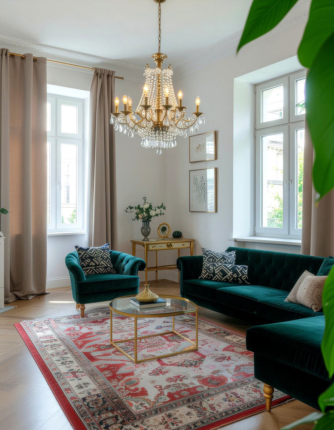 Art Deco Chandelier For Vintage Living Room - 30 living room chandelier sizing ideas