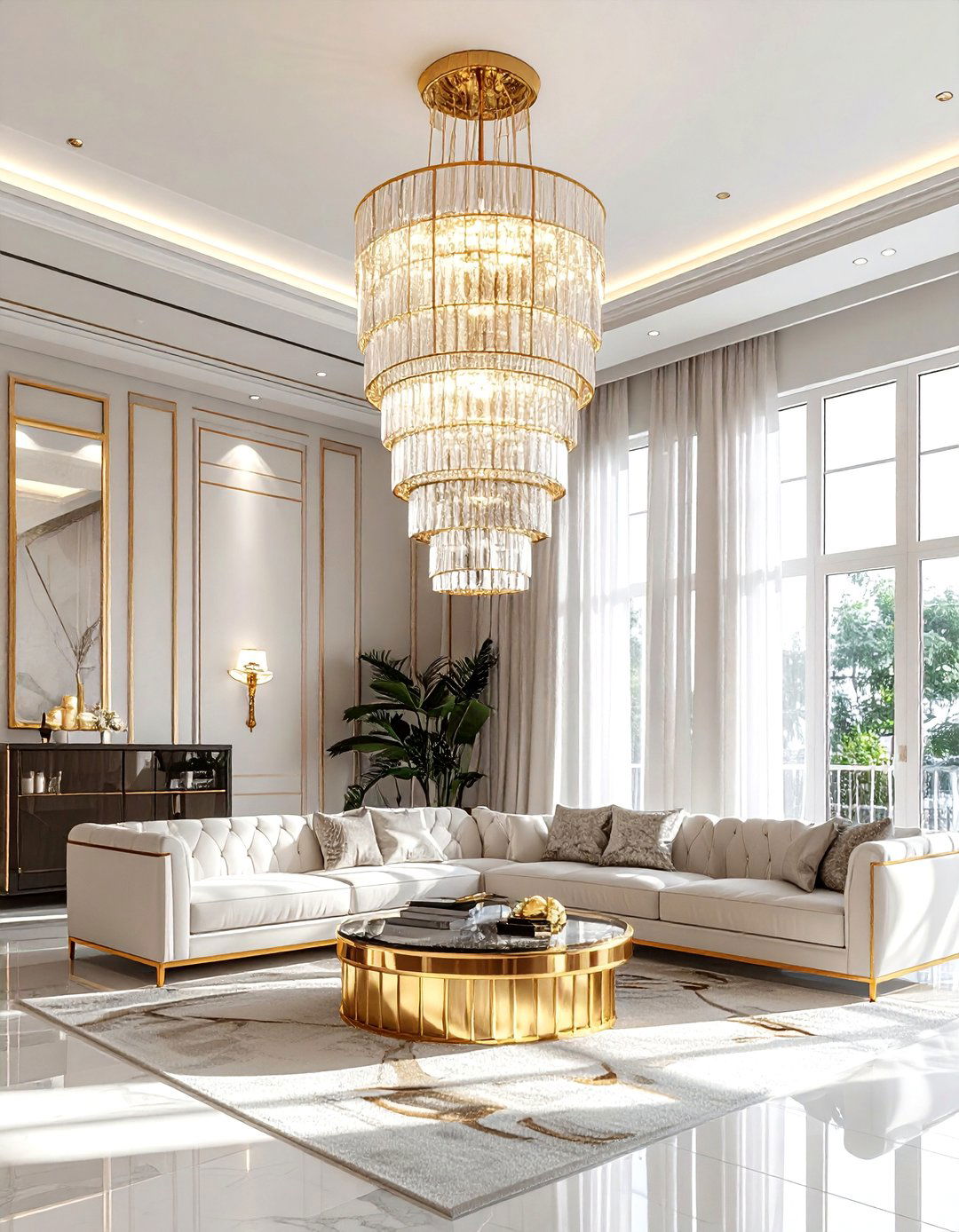 Art Deco Crystal Chandelier - 30 statement lighting ideas