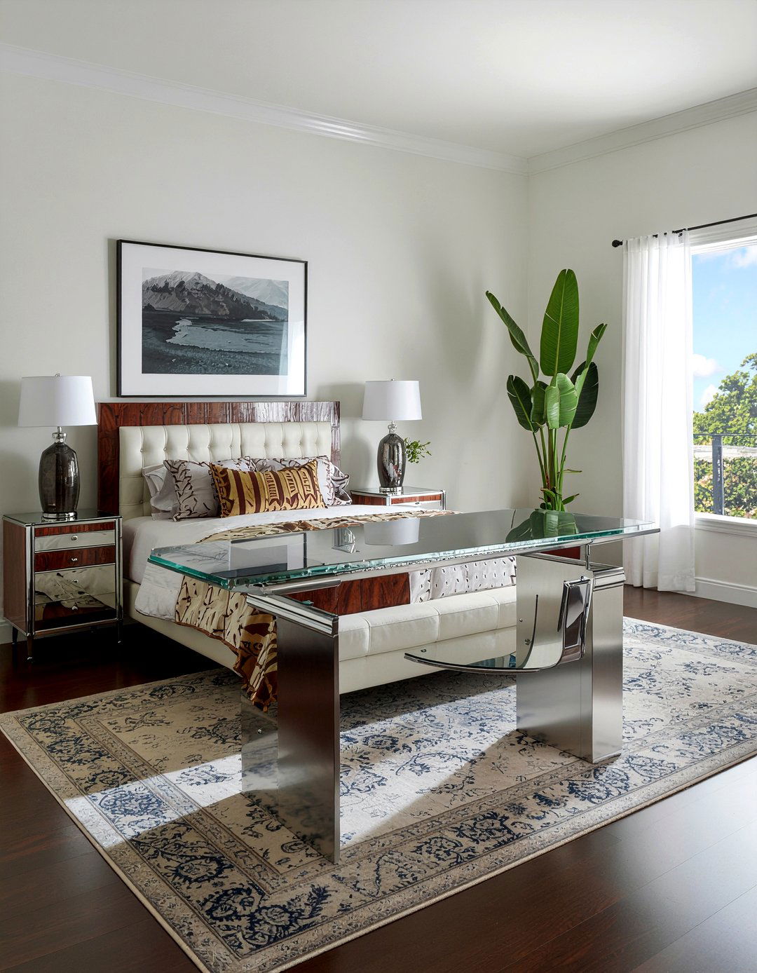 Art Deco Desk - 30 bedroom desk with drawers