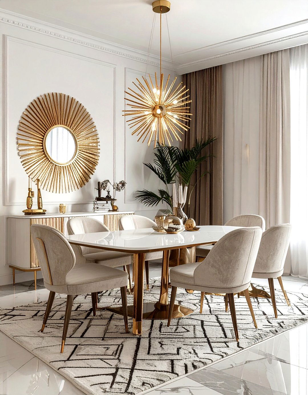 Art Deco Dining Room With Gold Accents - 30 inherited dining room ideas