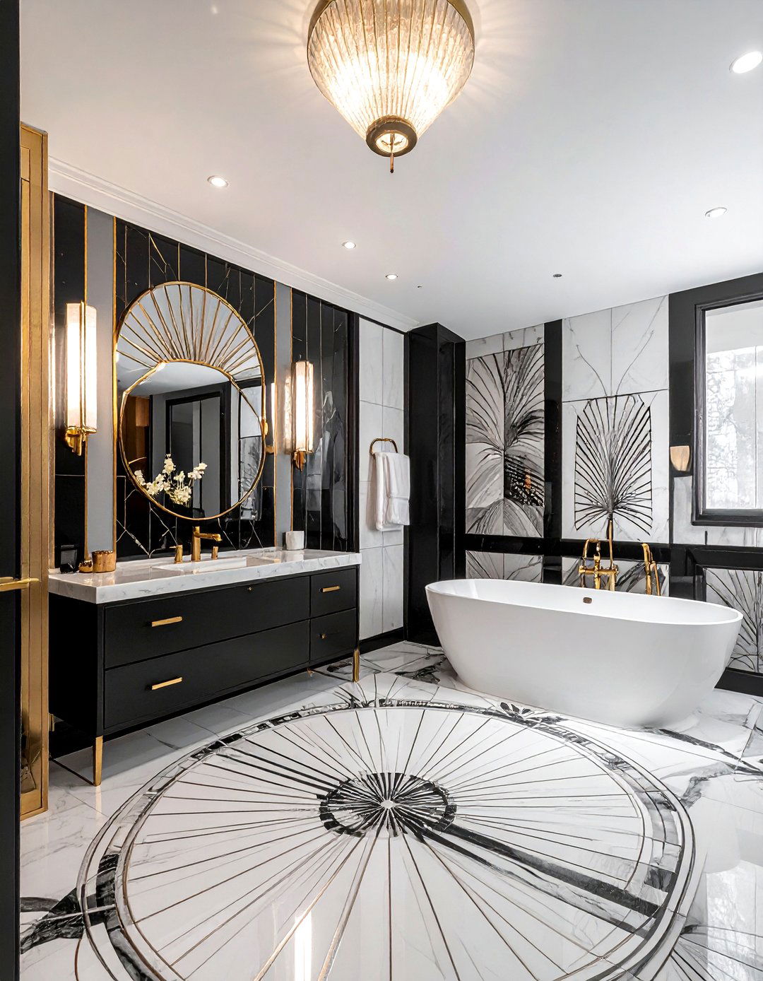 Art Deco Fan Tile Bathroom - 30 fan tile bathroom ideas