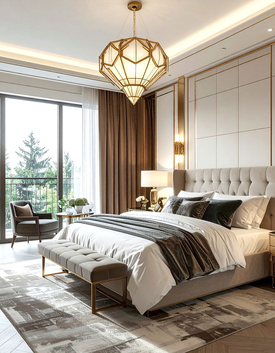 Art Deco Geometric Sconce - 30 bedroom sconce ideas