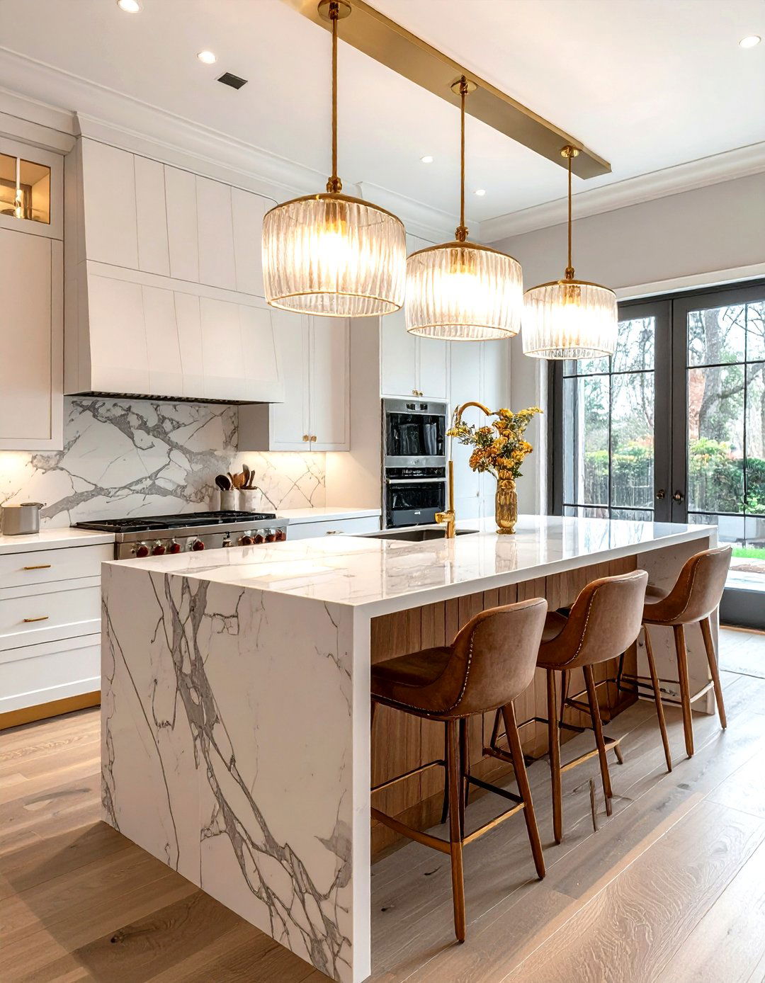 Art Deco Glass Lights - 30 kitchen island lighting ideas