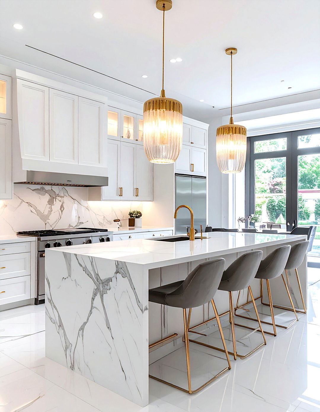 Art Deco Glass Pendant - 30 pendant light kitchen island ideas