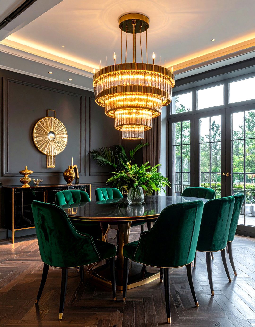 Art Deco Gold Chandelier - 30 dining room lighting design