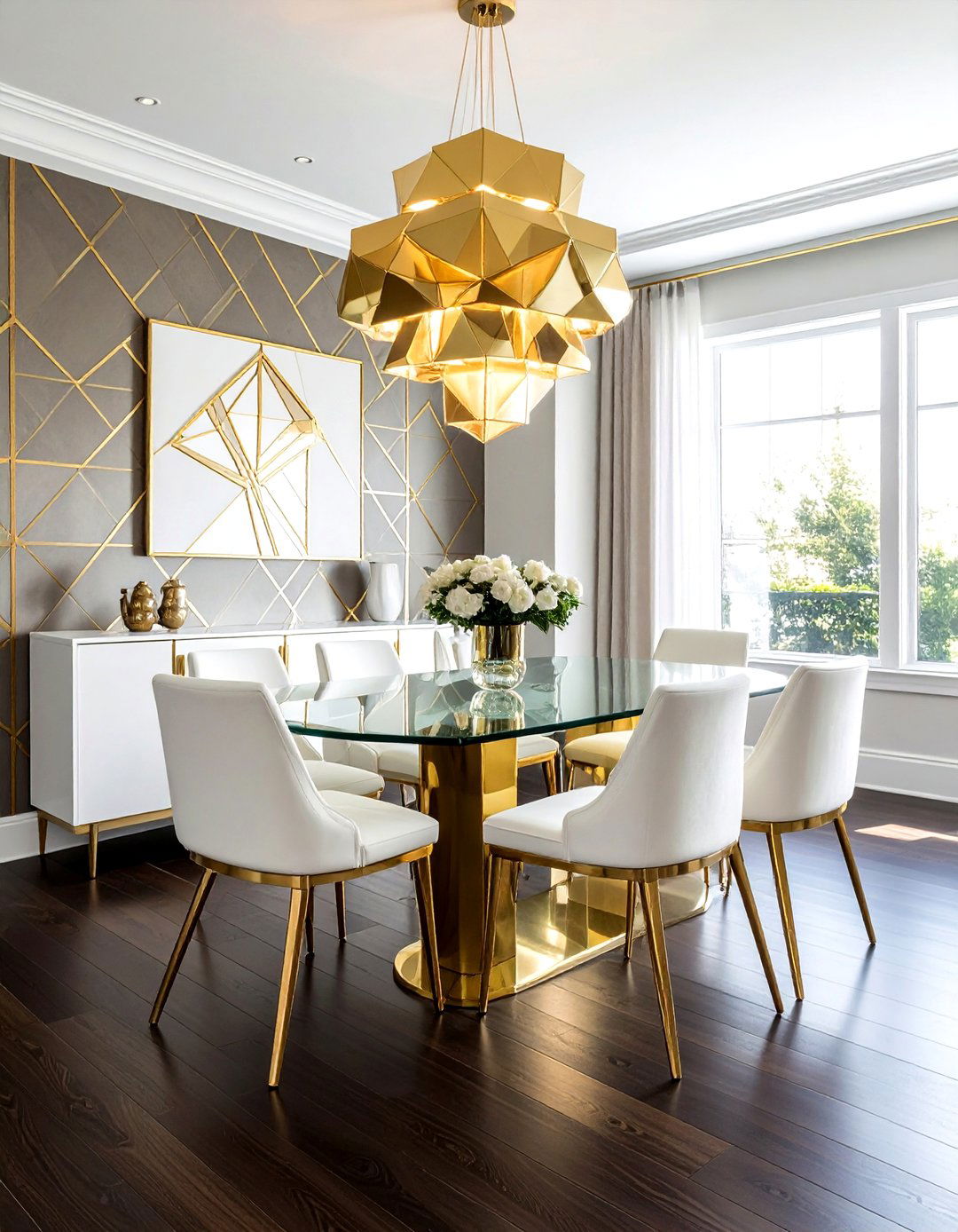 Art Deco Gold Cluster - 30 cluster pendant dining room ideas