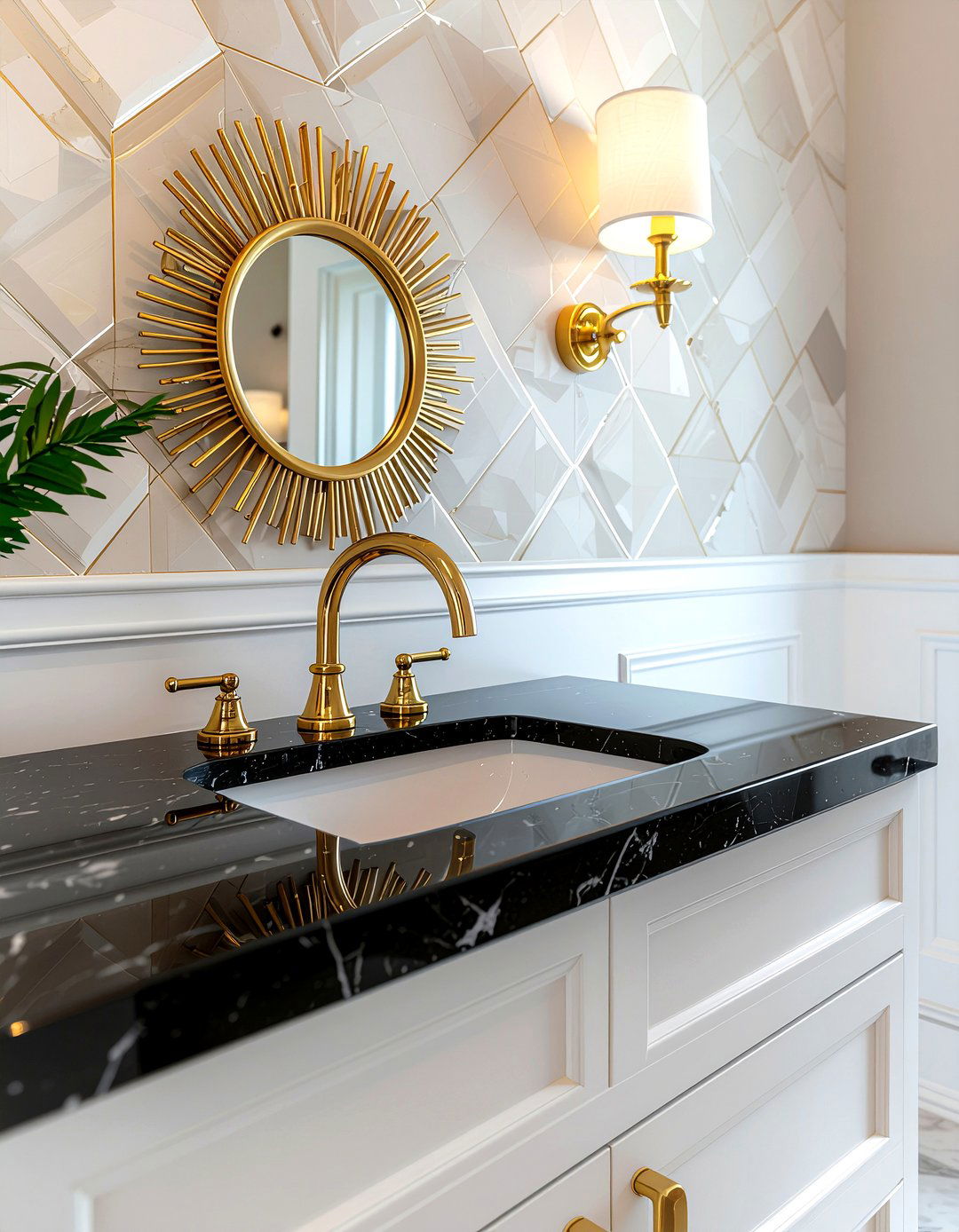 Art Deco Gold Faucet - 30 bathroom hardware ideas