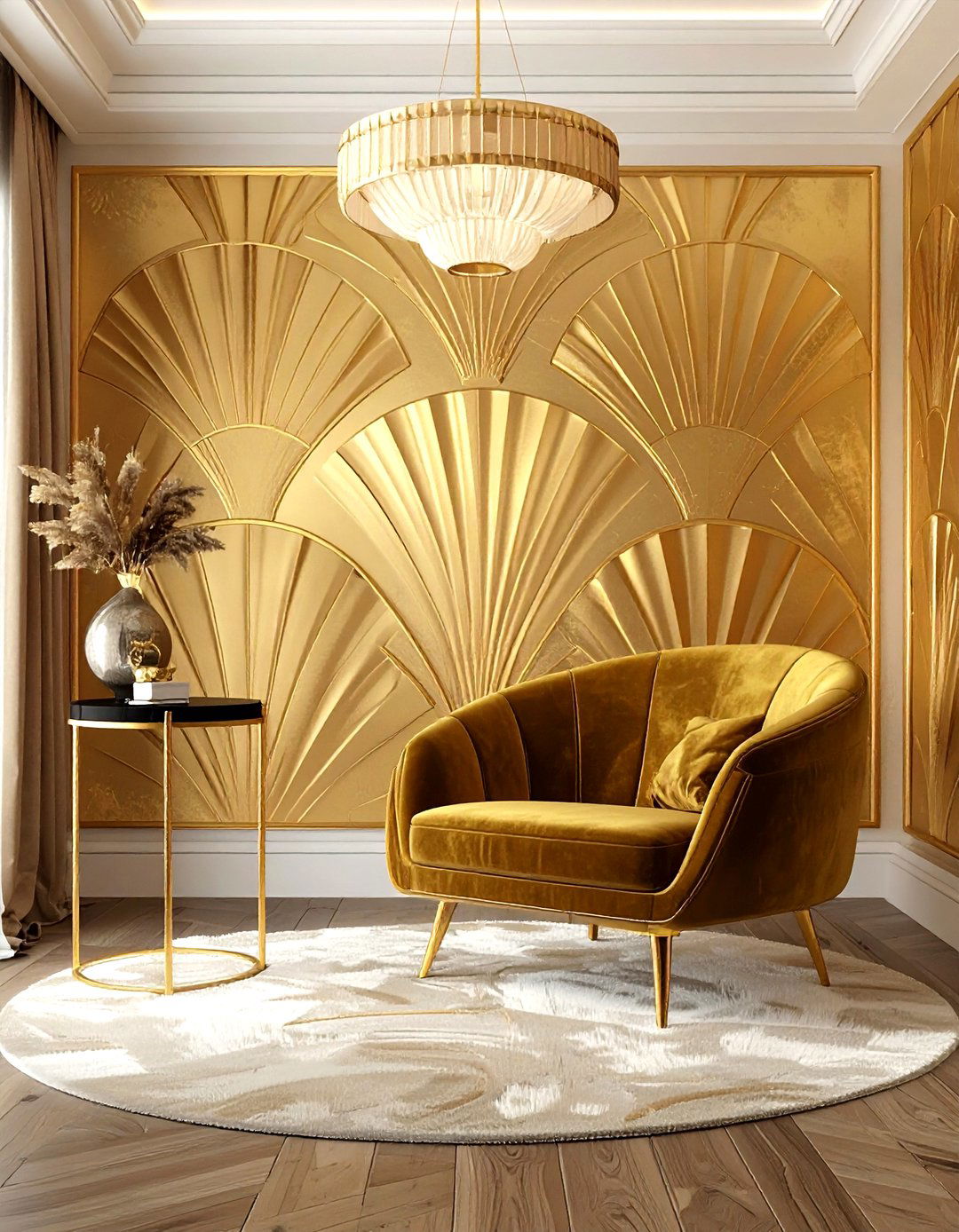 Art Deco Gold Living Room - 30 gold living room ideas