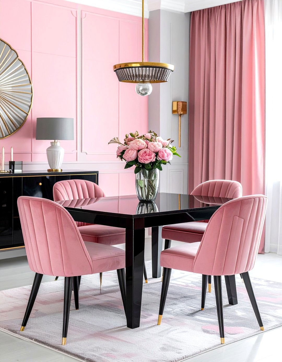 Art Deco Pink And Gray Dining Room - 30 pink and gray dining room ideas