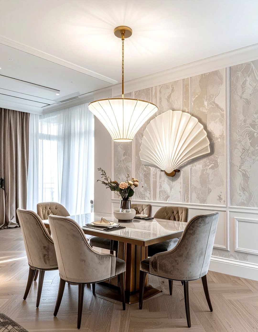 Art Deco Shell Sconce - 30 wall sconce dining room ideas