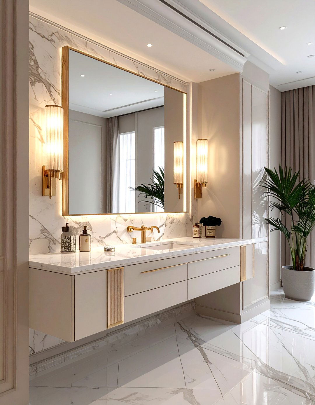 Art Deco Style Vanity Lighting - 30 vintage modern bathroom ideas