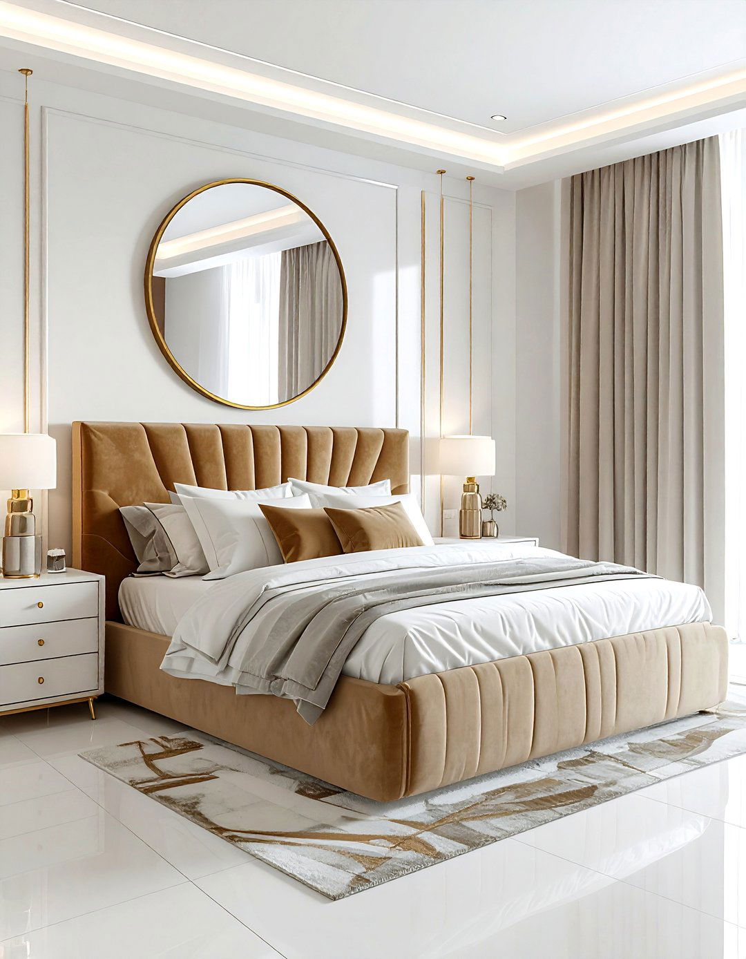 Art Deco Tan And White Bedroom - 30 tan and white bedroom ideas