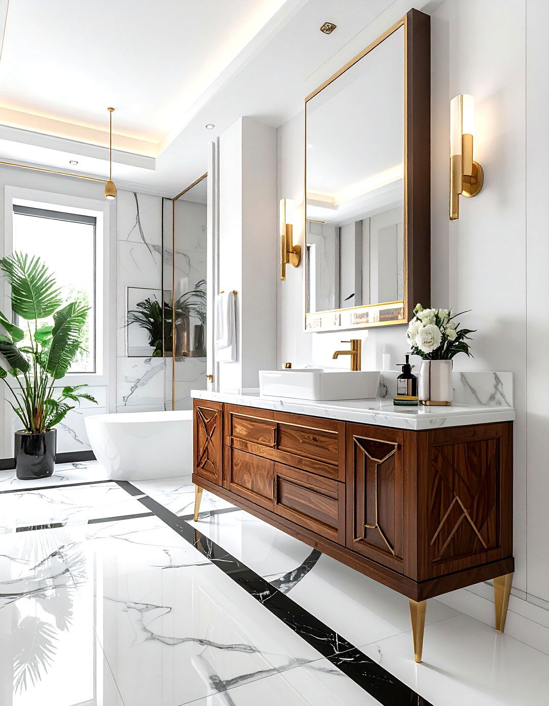 Art Deco Teak Bathroom - 30 teak bathroom ideas