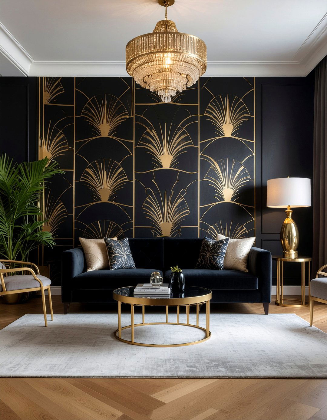 Art Deco Wallpaper - 30 living room accent wall wallpapers