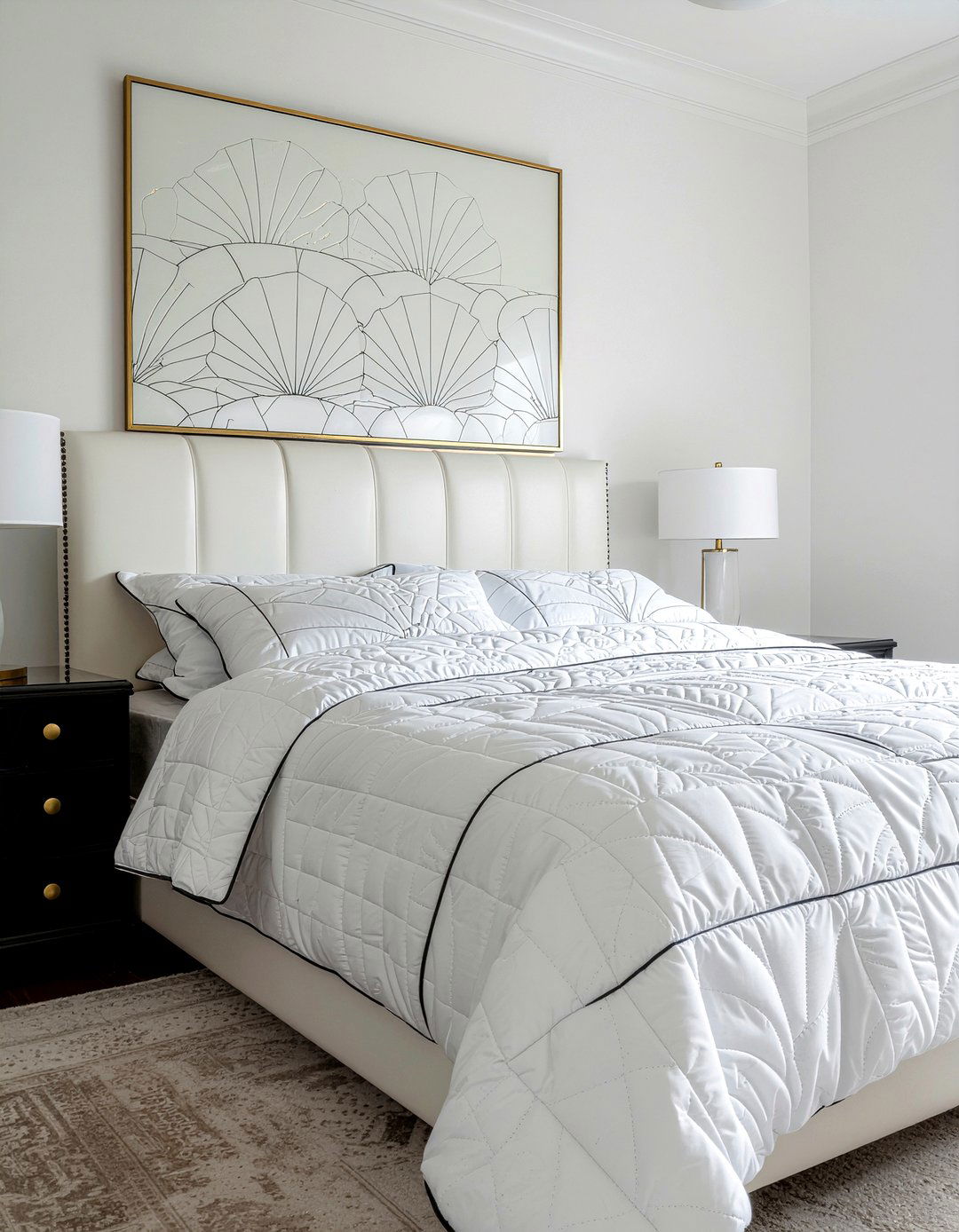 Art Deco White Bedroom - 30 bedroom white bedding ideas