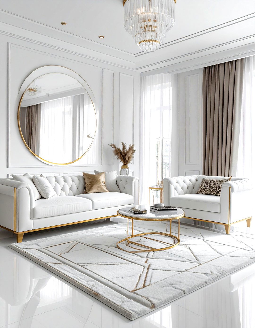 Art Deco White Living Room - 30 white living room design ideas