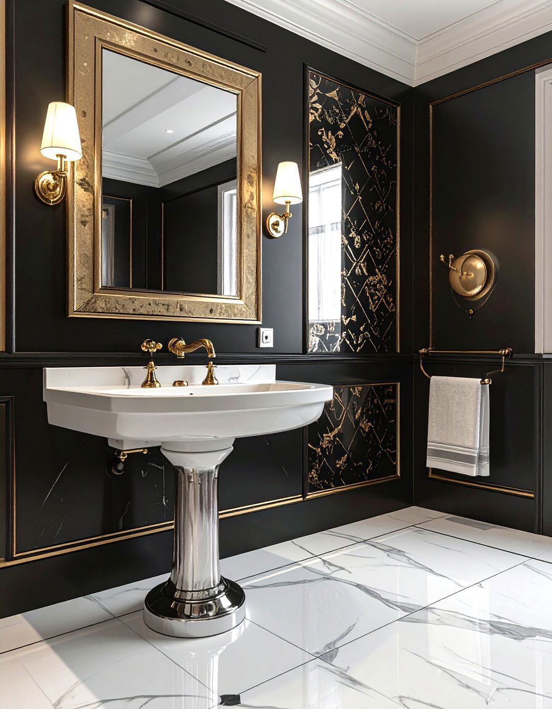 Art Deco bathroom faucet - 30 widespread faucet ideas