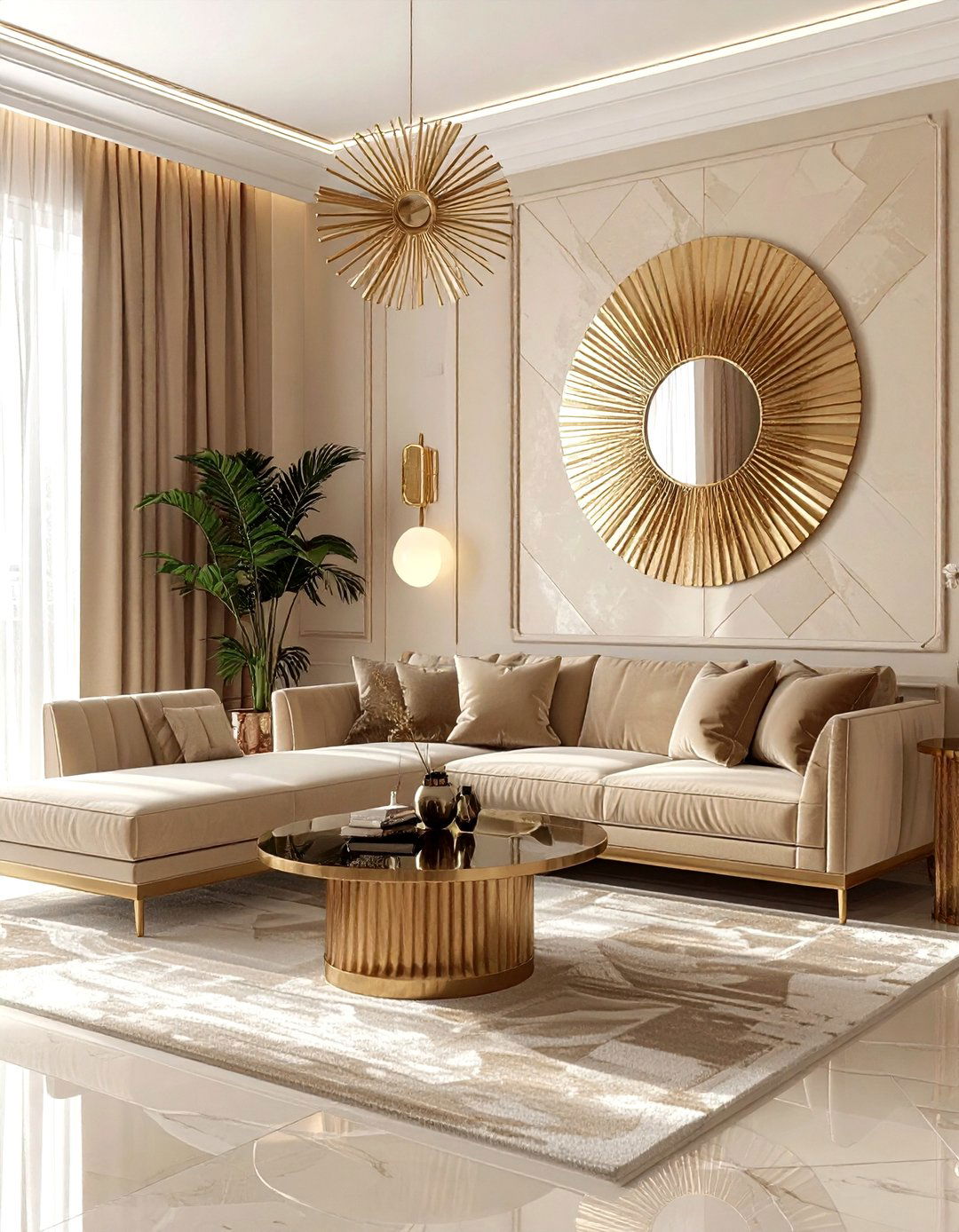 Art deco beige living room - 30 beige living room decor ideas