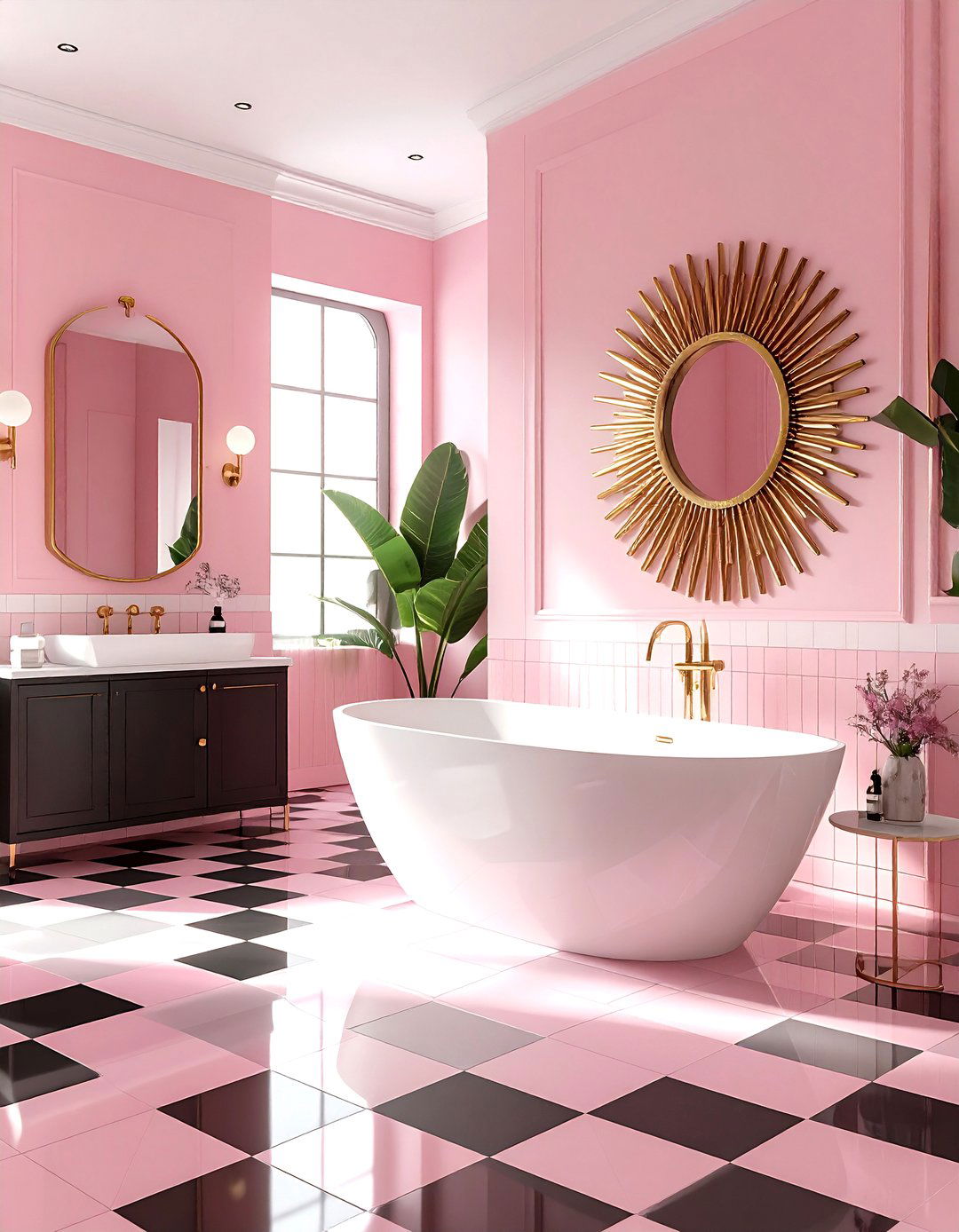 Art deco blush bathroom - 30 blush bathroom ideas