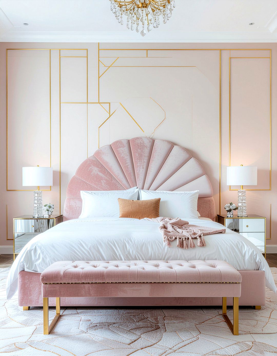 Art deco blush pink bedroom - 30 blush pink bedroom ideas