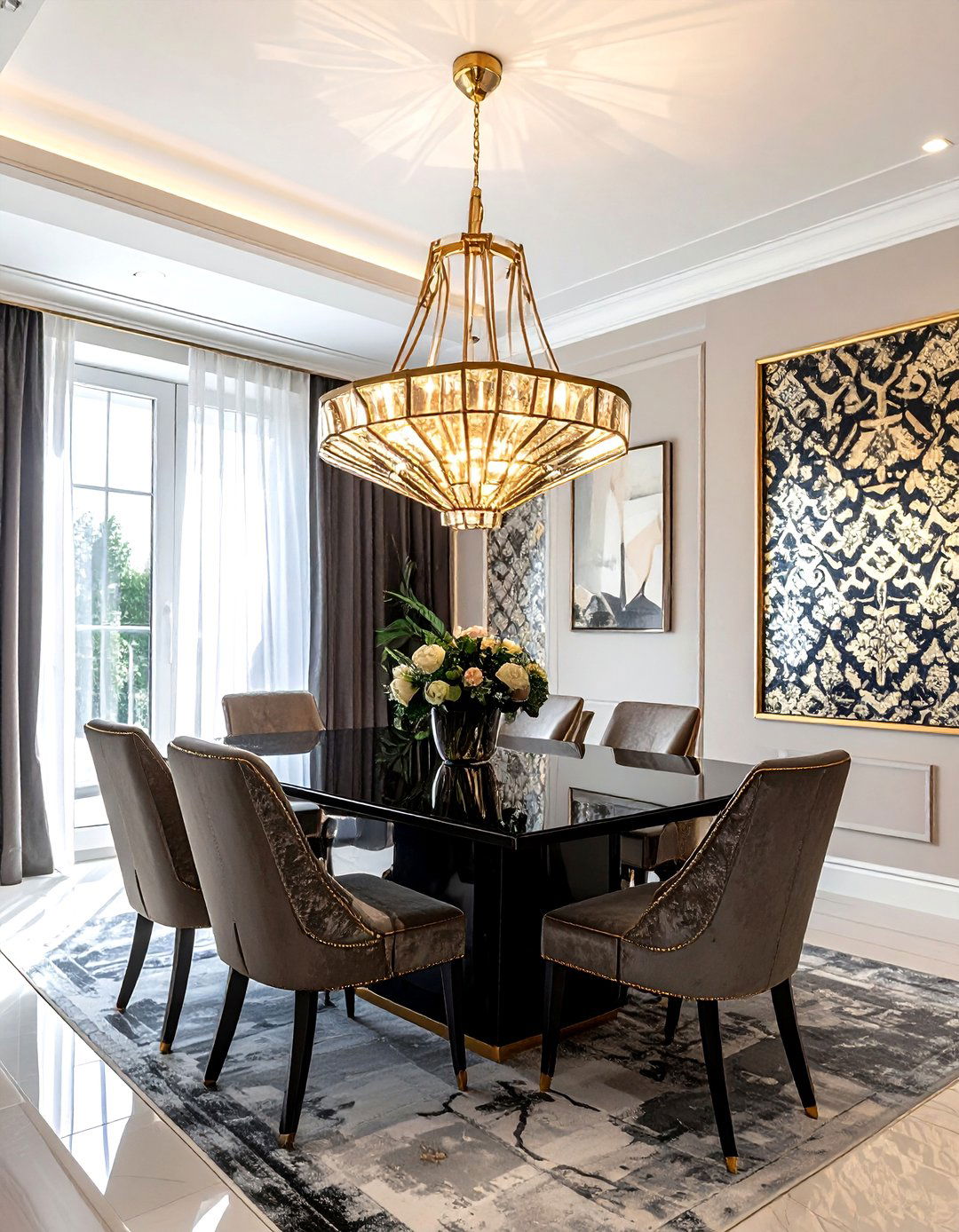 Art deco brass chandelier - 30 brass chandelier dining room ideas