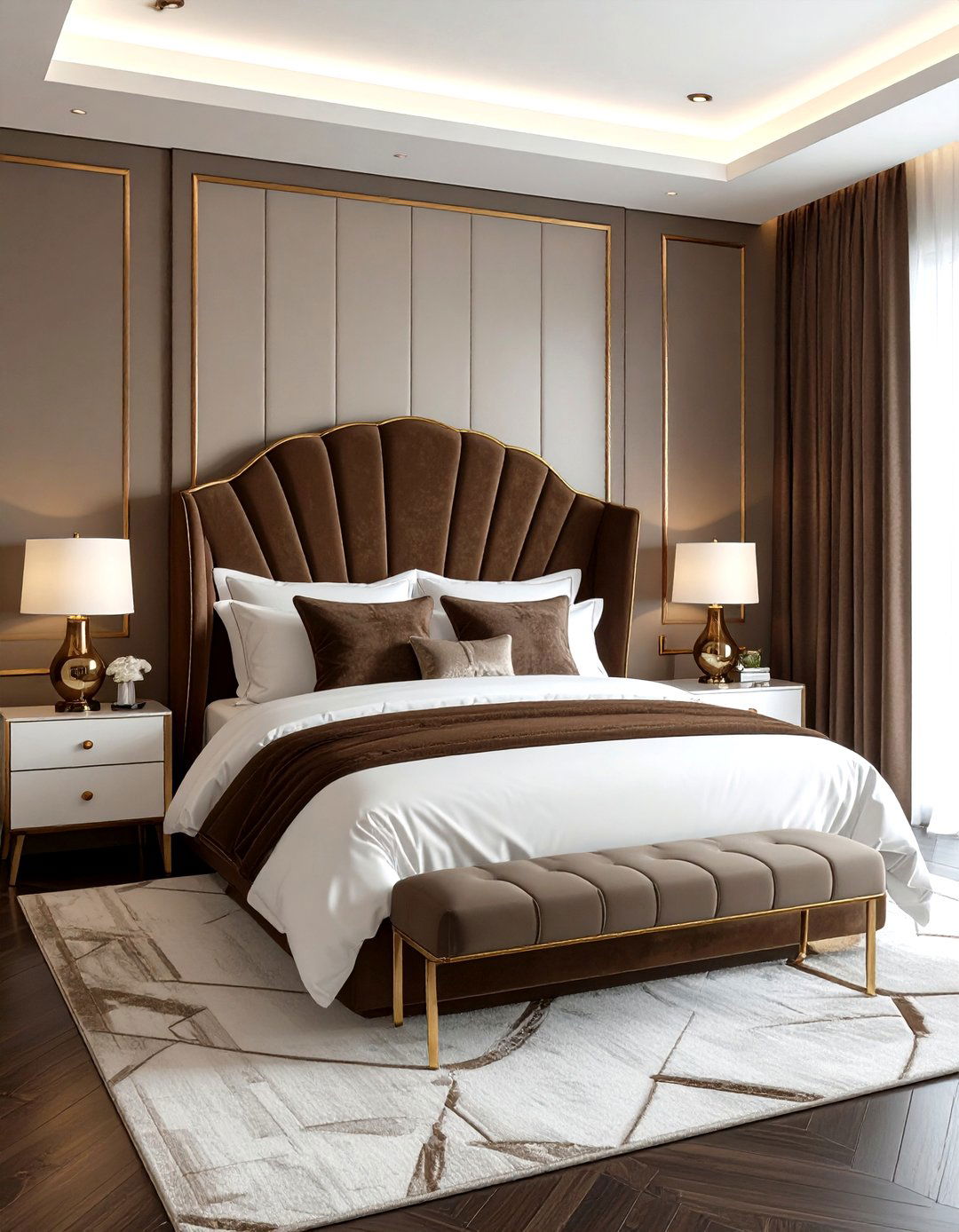 Art deco brown and white bedroom - 30 brown and white bedroom ideas